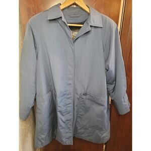 Vintage London Fog Women's Navy Blue Jacket Size 12 Reg | Faux Fur Zip-Out Liner